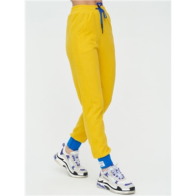 Спортивные брюки женские желтого цвета 1307J