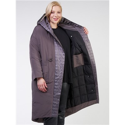Куртка зимняя женская классическая  коричневого цвета 118-931_36K