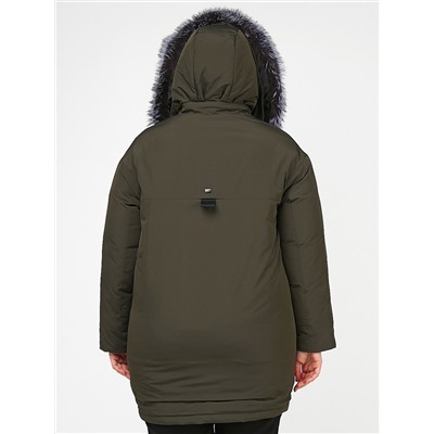 Куртка зимняя женская молодежная цвета  хаки 88-953_8Kh