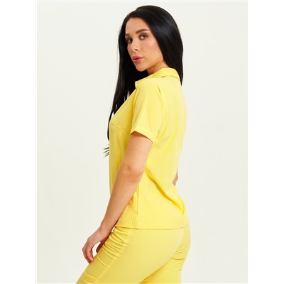 Спортивная футболка поло женская желтого цвета 33412J