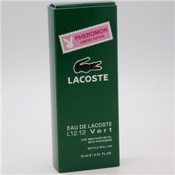 LACOSTE L.12.12 VERT (GREEN), мужские масляные духи с феромонами 10 мл