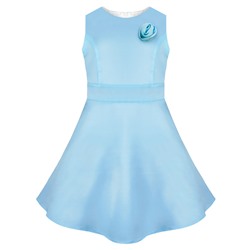 Голубое нарядное платье для девочки 76432-ДН15