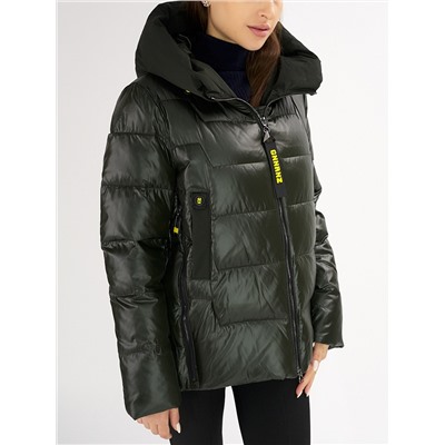 Куртка зимняя big size болотного цвета 72117Bt