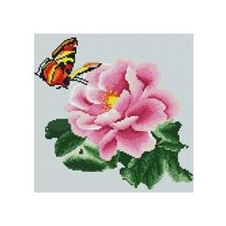 АРМ DF118 "Бабочка на розовом цветке", 30х30 см