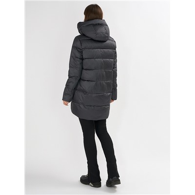 Куртка зимняя big size темно-серого цвета 7519TC