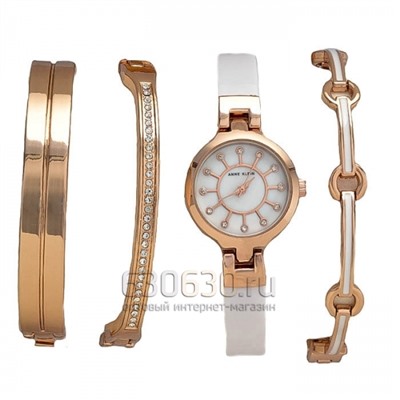 Женские наручные часы в наборе с 3 браслетами Anne Klein