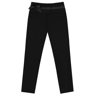Чёрные школьные брюки для девочки с бантом 82481-ДШ22