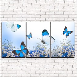 Модульная картина Голубые бабочки 3-1