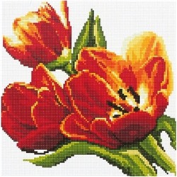 АРМ DF012 "Три красных тюльпана", 30х30 см