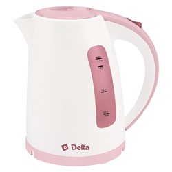 Чайник электрический 1,7л DELTA DL-1056 белый с темно-розовым