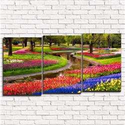 Модульная картина Сад в цветах 3-1