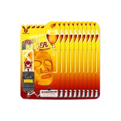 Питательная тканевая маска для лица с экстрактом мёда [ELIZAVECCA] Honey Deep Power Ringer Mask Pack 10 шт.