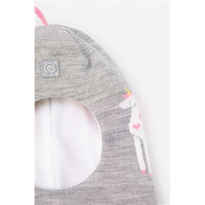 Шапка-шлем для девочки Crockid КВ 20211/ш светло-серый меланж