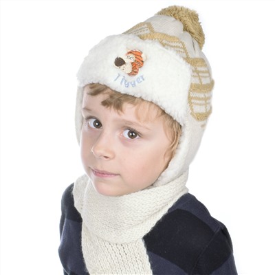 Комплект шапка шарф, детский 45615.40 (бежевый)