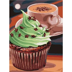 РЗ ЕХ5424 "Зеленое пирожное и кофе", 30х40 см
