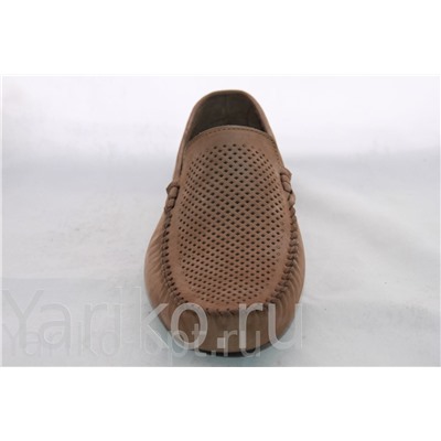 Мужская летняя обувь из натур.нубука,арт-L-330,капучино, N-602