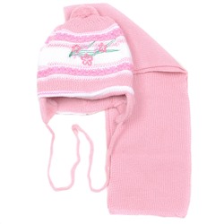 Шапка детская (с шарфом) 45620.4 (т. розовый)
