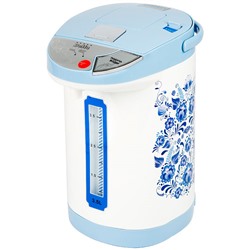 Чайник-термос электрический DELTA DL-3033 "Гжель" белый с голубым