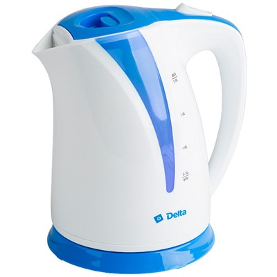 Чайник электрический 2л DELTA DL-1327 белый с голубым