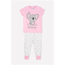 Пижама для девочки Crockid К 1526 розовый + коалы на сахаре