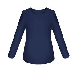 Школьный темно-синий джемпер (блузка) для девочки