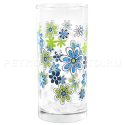 "Istanbul" Стакан стеклянный 290мл, д6см, h13,5см, голубые цветы (Россия)