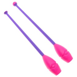 Булавы вставляющиеся для гимнастики (пластик,каучук) 41см, цвет фиолетово-розовый