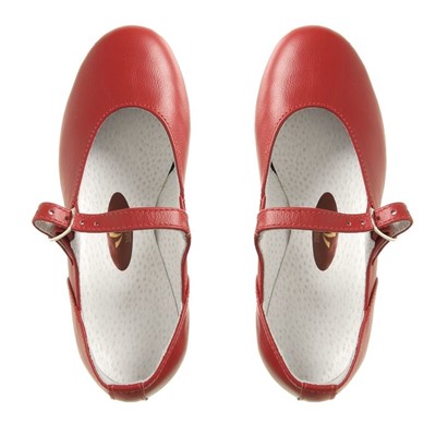 Туфли народные женские, длина по стельке 20 см, цвет красный