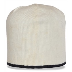 Белоснежная трикотажная шапка бини - приобретайте сейчас комфорт и качество по лучшей цене! Количество ограничено №5154