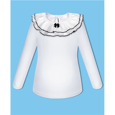 Белый школьный джемпер (блузка) для девочки 72903-ДШ20