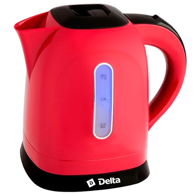 Чайник электрический 1,5л DELTA DL-1005 красный (Р)