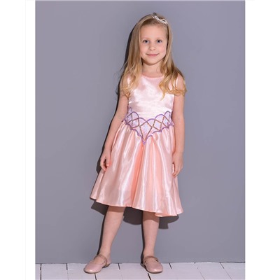 Персиковое платье для девочки 82742-ДН18