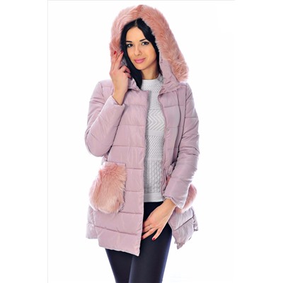 Зимняя куртка светло-розовая