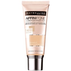 Тональный крем Maybelline Affinitone Vitamin E Совершенный тон, тон 14, кремово бежевый.