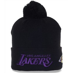 Мужская шапка Lakers. Молодежная модель, в которой 100% удобно и тепло №4190