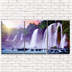 Модульная картина Закат у водопада 3-1