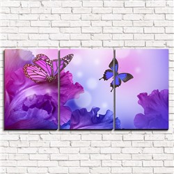 Модульная картина Фиолетовые бабочки 3-1