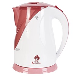 Чайник электрический 1,7л ВАСИЛИСА Т5-2200 белый с розовым