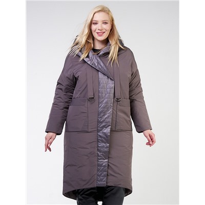 Куртка зимняя женская классическая  коричневого цвета 118-931_36K
