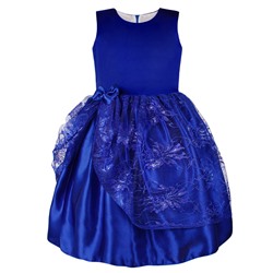 Синее нарядное платье для девочки 82612-ДН18