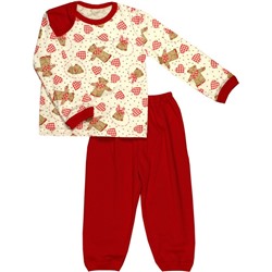 Пижама 602 (мишка, красная) кулирка