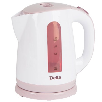 Чайник электрический 1,8л DELTA DL-1326 белый с сиреневым (Р)