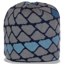 Попсовая неотразимая зимняя женская шапка на флисе с геометрическим рисунком отличный выбор  №4449