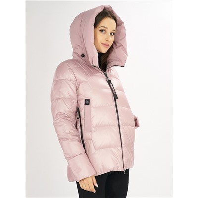 Куртка зимняя big size розового цвета 72117R