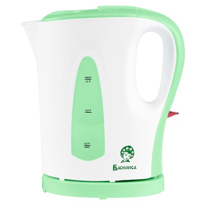 Чайник электрический 1,0л ВАСИЛИСА Т19-1200 белый с зеленым