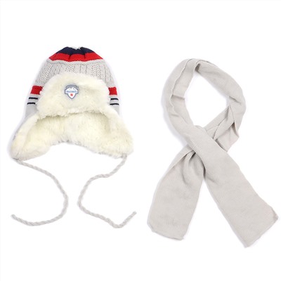 Комплект шапка шарф, детский 45615.17 (серо-красный)