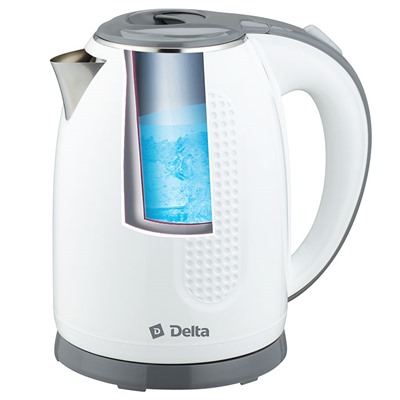 Чайник электрический 1,7л DELTA DL-1019 белый с серым