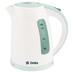 Чайник электрический 1,7л DELTA DL-1056 белый с серо-зеленым