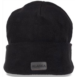 Черная флисовая мужская шапка Alaska с отворотом. Уникальная и уютная спортивная модель. Проверенное качество  №5107