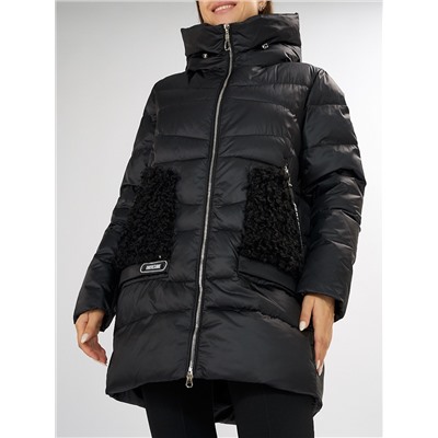 Куртка зимняя big size черного цвета 7519Ch